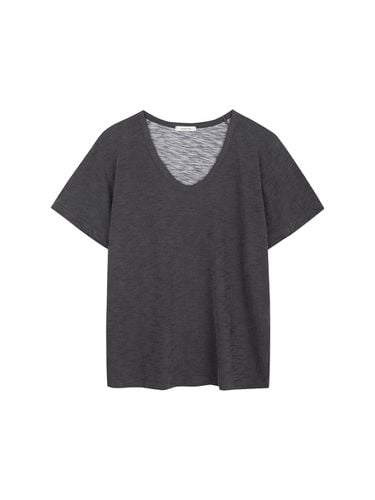 Slab U neck T shirts (Charcoal) - MAROYH - Modalova