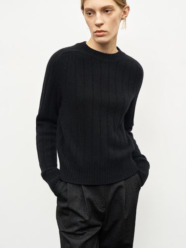 RIBBED CASHMERE SWEATER_BLACK - RIDIFI - Modalova