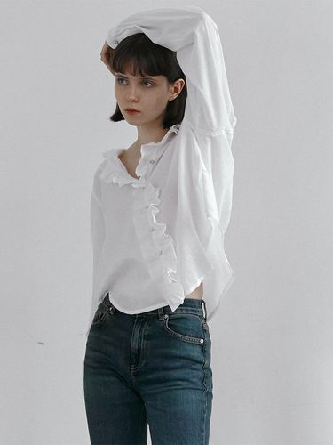 Frill cotton blouse (Off white) - MAROYH - Modalova