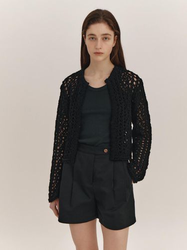 Net Knit Cardigan (Black) - THE RYE - Modalova