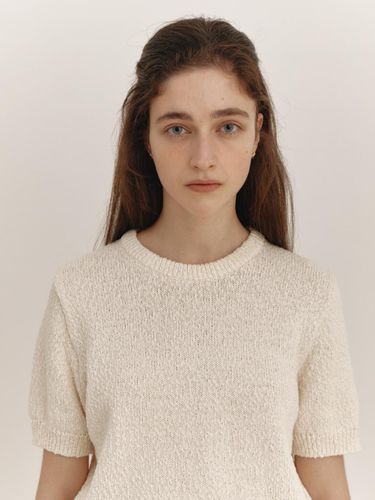 Tweed Half Sleeve Knit (Ivory) - THE RYE - Modalova