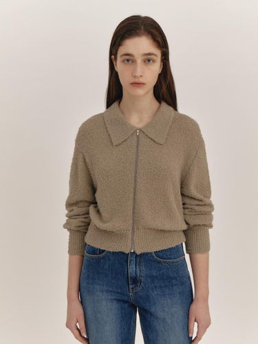 Collar Zip - up Knit (Khaki) - THE RYE - Modalova