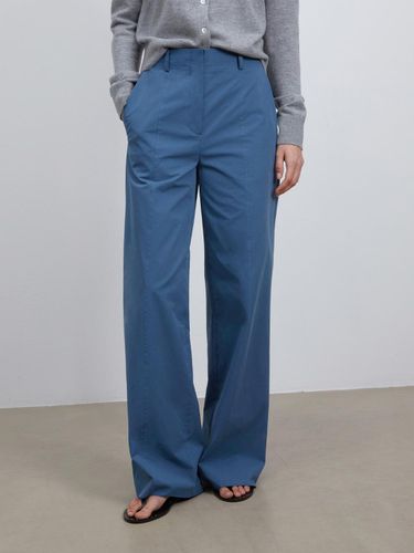 WIDE COTTON LINE PANTS_BLUE - RIDIFI - Modalova