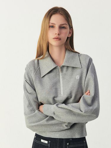 Half Zip-Up Sweat Shirt_MELANGE GREY - ARTID - Modalova