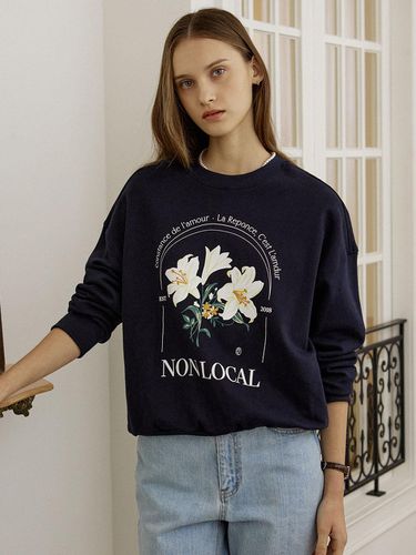 Glasshouse Lily Print Sweatshirt - Navy - NONLOCAL - Modalova