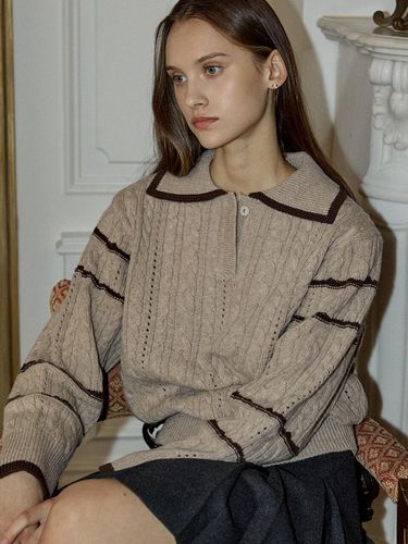 Mary Collar Knit - Beige - NONLOCAL - Modalova