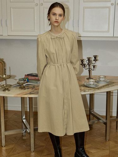 Ribbon Shirring Two Way Dress - Beige - NONLOCAL - Modalova