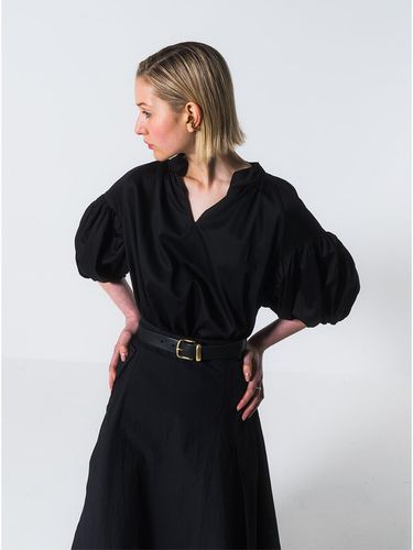 BLACK VOLUME SLEEVE BLOUSE - Emin & Paul - Modalova