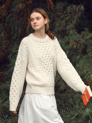 Cable Pullover Knit (Cream) - THE RYE - Modalova