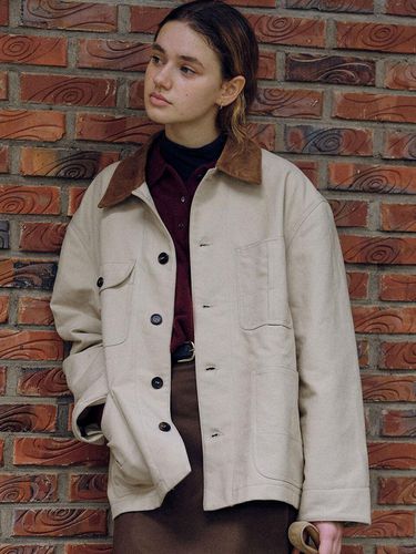 Cotton Work Jacket (Beige) - THE RYE - Modalova