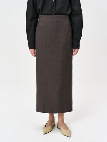 Slit Detail Tailored Maxi Skirt (brown) - RIDIFI - Modalova