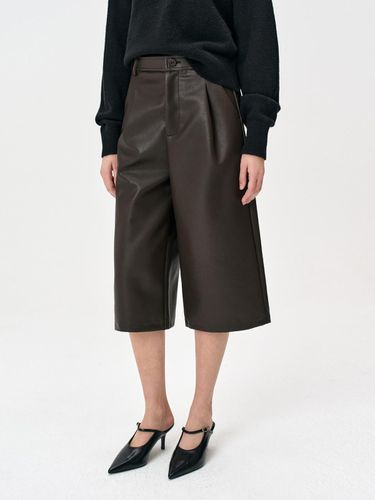 Tailored leather cropped pants (brown) - RIDIFI - Modalova