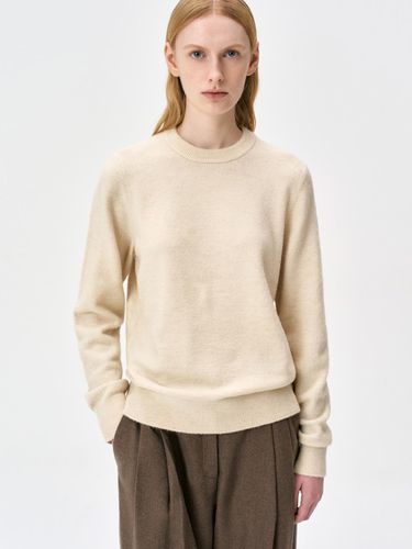 Round Neck Wool Blend Sweater (beige) - RIDIFI - Modalova