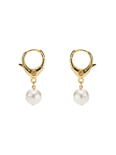 Clasp Shape Pearl Drop Earrings _ - PICOMENT - Modalova