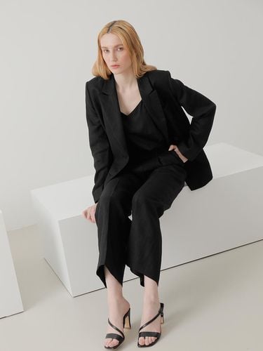 Black Linen Double Blazer - DEFEMME - Modalova