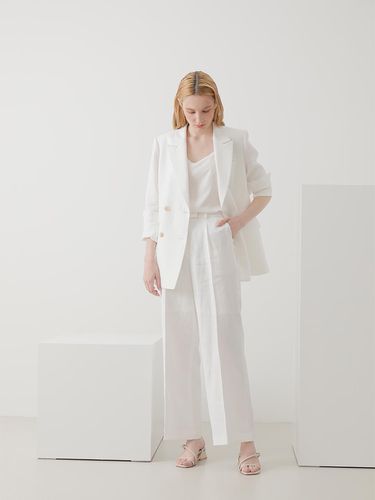 White Linen PANTS - DEFEMME - Modalova