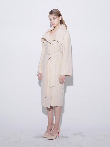 Overcollar Long Coat (CREAM) - DEFEMME - Modalova