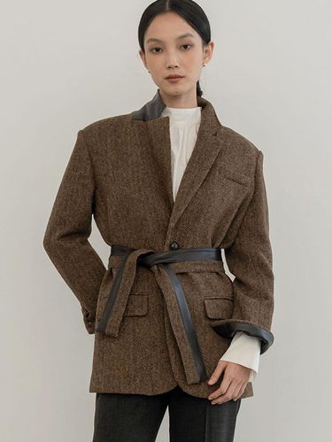 WOOL HERRING BONE HALF COAT - DEFEMME - Modalova