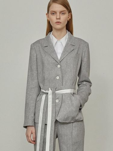 HERRONGBONE LINEN 4BUTTON JACKET - DEFEMME - Modalova