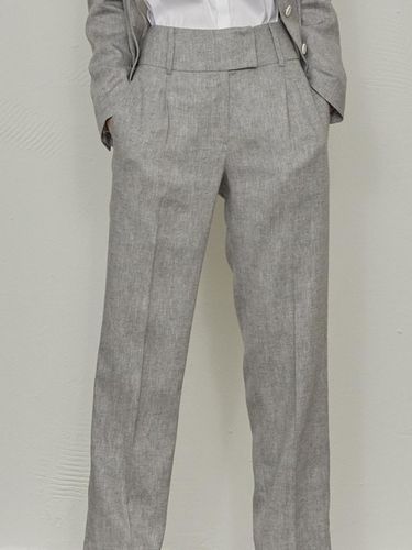 HERRINGBONE LINEN PANTS - DEFEMME - Modalova