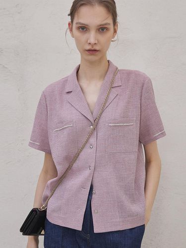 TWEED LINEN HALF SLEEVE SHIRT - DEFEMME - Modalova