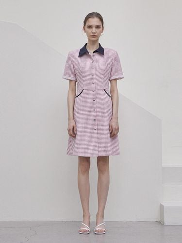 TWEED SHIRTS COLLAR FLARE DRESS - DEFEMME - Modalova