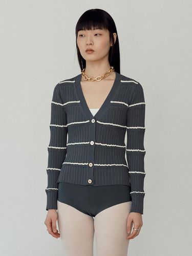 Bamis Stripe Knit Cardigan_Forest Green+Stripe - J.Chung - Modalova