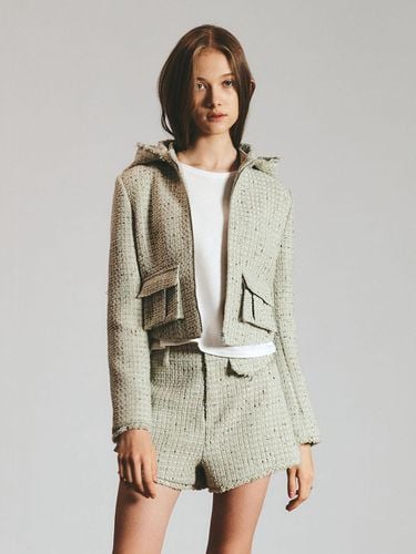 Belleza Tweed Hooded Jacket _Green - J.Chung - Modalova