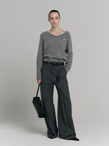 FLARE WOOL PANTS [GREY] - LOW TIDE - Modalova