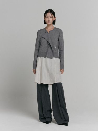 WRAP BUTTON CARDIGAN [GREY] - LOW TIDE - Modalova