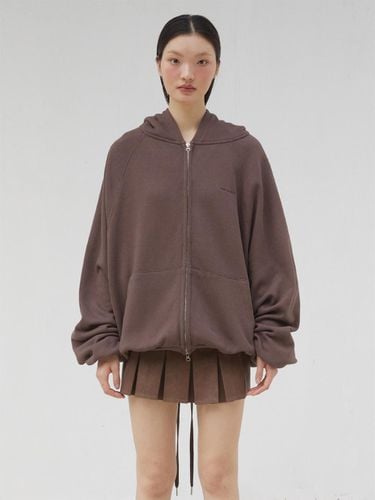 OVERSIZED FIT HOODED ZIP UP (BROWN) - THREE TO EIGHTY - Modalova