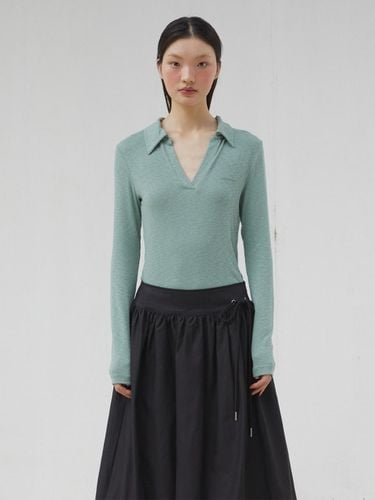 COLLARED TOP (GREEN) - THREE TO EIGHTY - Modalova