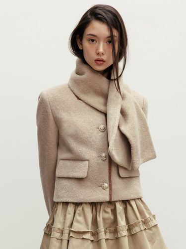 WOOL TRIMMED JACKET MUFFLER SET_TT4W007BE - THETIS - Modalova