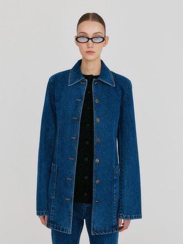 Denim Utility Long Length Jacket [Blue] - EENK - Modalova