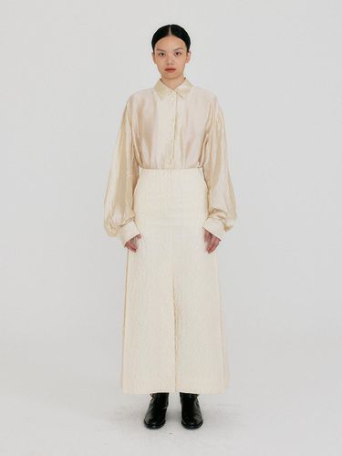 Maxi Straight Pintuck Skirt [Cream] - EENK - Modalova