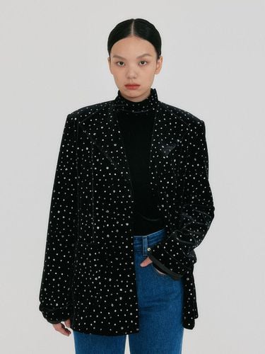 Wide Lapel Italian Fabric Jacket [Jazzy Black] - EENK - Modalova