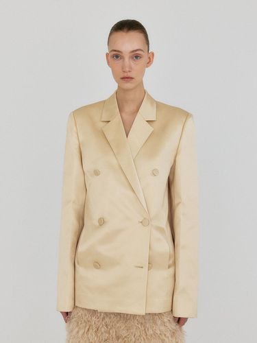 Double-Breasted Balloon Silhouette Blazer [Yellow] - EENK - Modalova