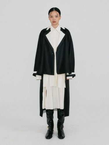 Unbalanced Long Silk Wool Coat [] - EENK - Modalova