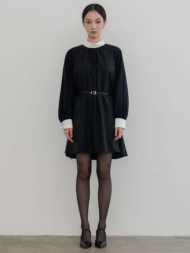 MOCK NECK WOOL DRESS BLACK - DEFEMME - Modalova