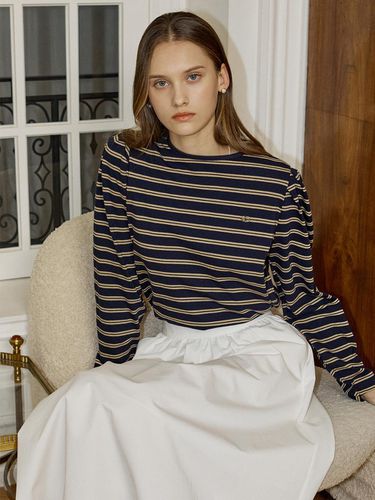 Double Stripe Puff Long Sleeve T-shirt - NONLOCAL - Modalova