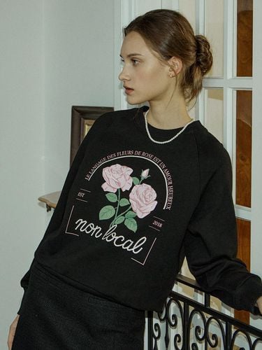 Rose Pearl Print Sweatshirt - Black - NONLOCAL - Modalova