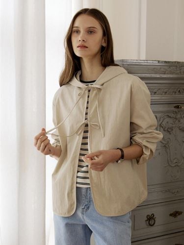 Double Ribbon Hooded jacket - Beige - NONLOCAL - Modalova