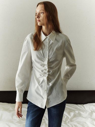 Shirred Centre Shirt_White - LETQSTUDIO - Modalova