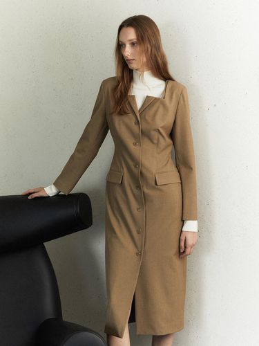 Lenna Button down Dress_Chai khaki - LETQSTUDIO - Modalova