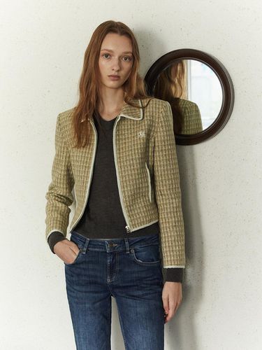 Tweed Zip up Jacket_Grass - LETQSTUDIO - Modalova