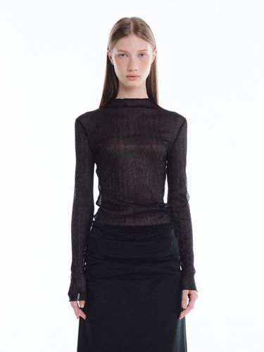 GLITTER PLEATS TOP_BLACK - KILO - Modalova