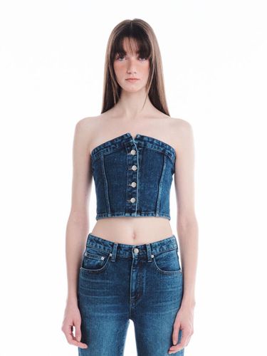 CROPPED DENIM TOP_CLASSIC BLUE - KILO - Modalova