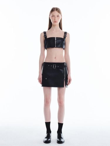 BIKER LEATHER SKIRT_BLACK - KILO - Modalova