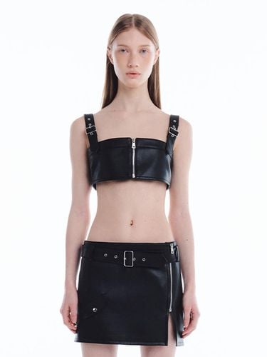 BIKER LEATHER TOP_BLACK - KILO - Modalova