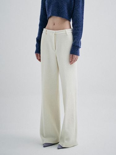 WIDE BOUCLE WOOL PANTS_CREAM - KILO - Modalova